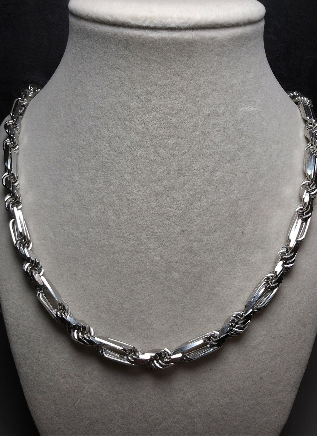 26" 6.6mm 76g FigaRope Milano Chain w/Rhodium Finish 925 Sterling Silver