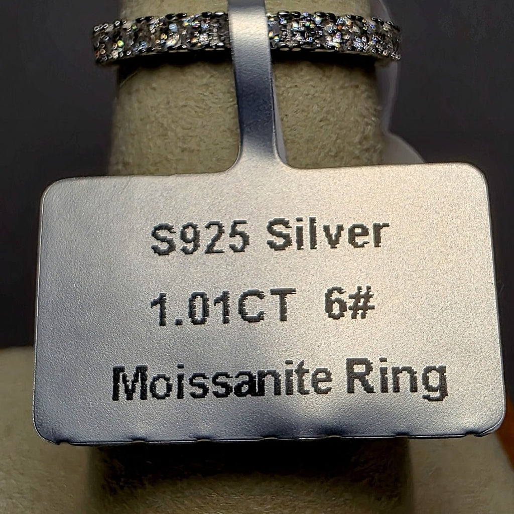 Size 6 1.01ctw Moissanite Eternity Band 925 Sterling Silver