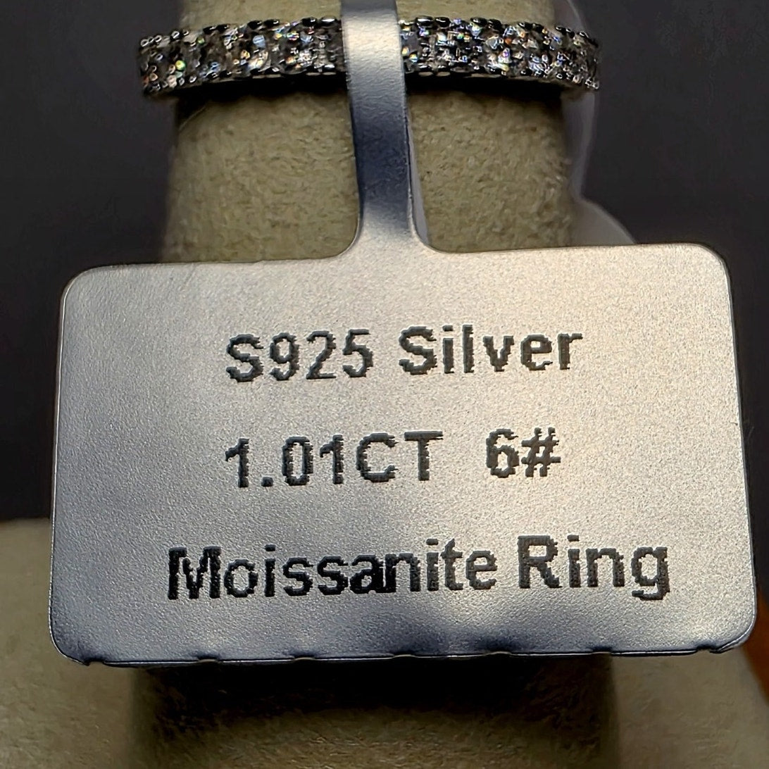 Size 6 1.01ctw Moissanite Eternity Band 925 Sterling Silver