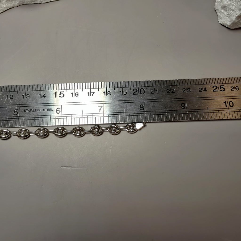 925 Sterling Silver 6.2mm Puffed Mariner Bracelet - 8 Inch, 8g