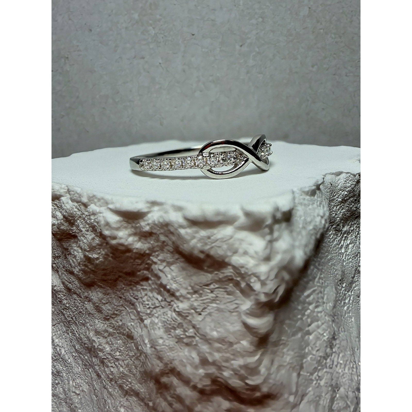 S5.5 0.14ctw Moissanite Half Infinity Band 925 Sterling Silver