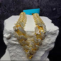 8mm Moissanite Monaco Cuban Bracelet in Gold Over Silver (4.93 CTW, 8", 23.09g)