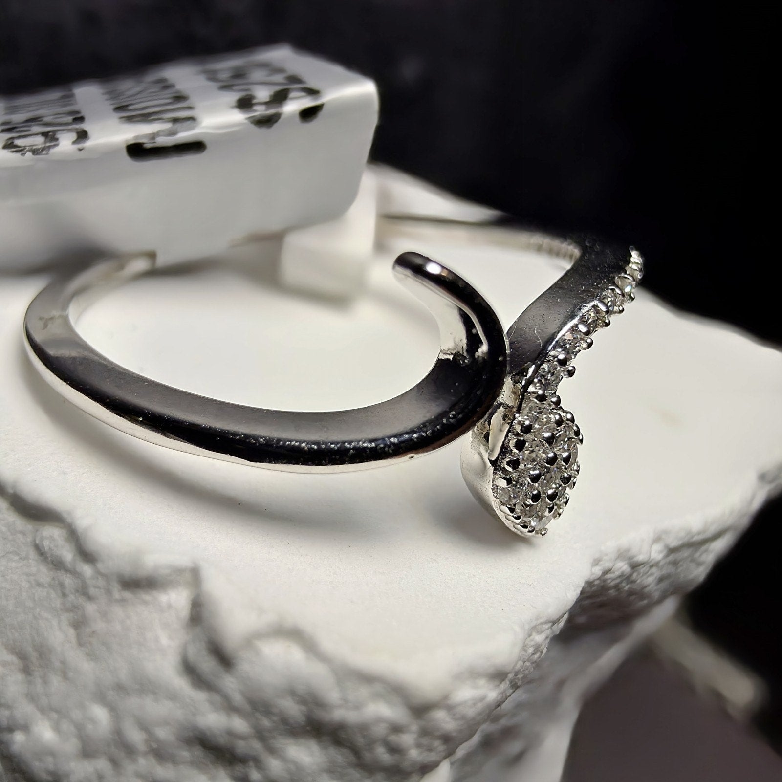 1.00 CTW Moissanite Snake Bypass Ring in 925 Sterling Silver Size 8-9 Adjustable