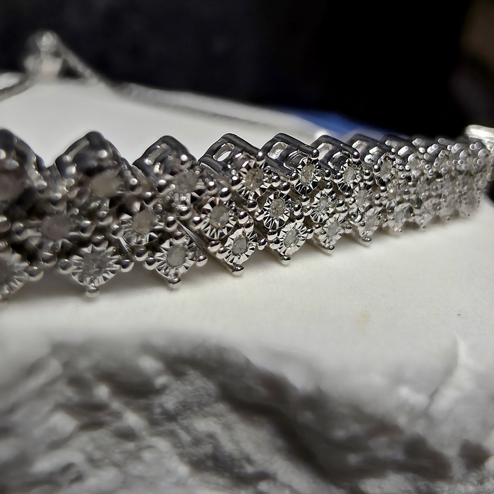0.20 ctw Genuine Diamond Bolo Bracelet in 925 Sterling Silver | Adjustable