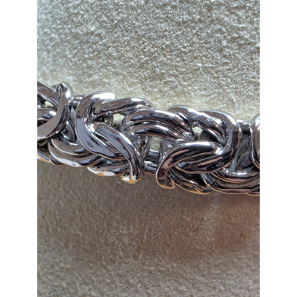 7" 8.4mm Flat Byzantine 15.49g Solid 925 Sterling Silver w/Rhodium