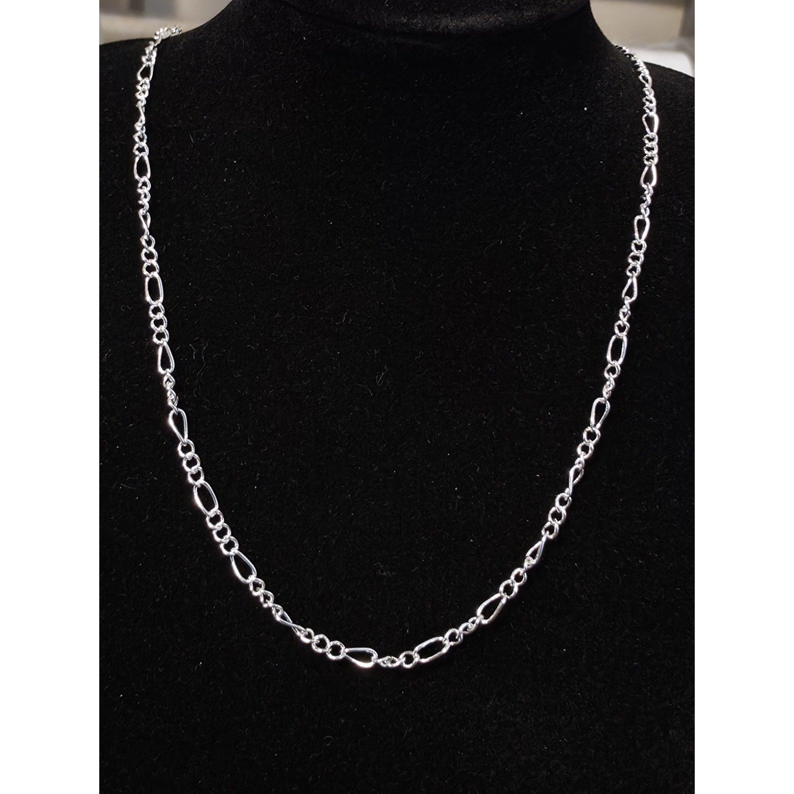 26" Oval Figaro Chain 2.7mm 925 Solid Sterling Silver