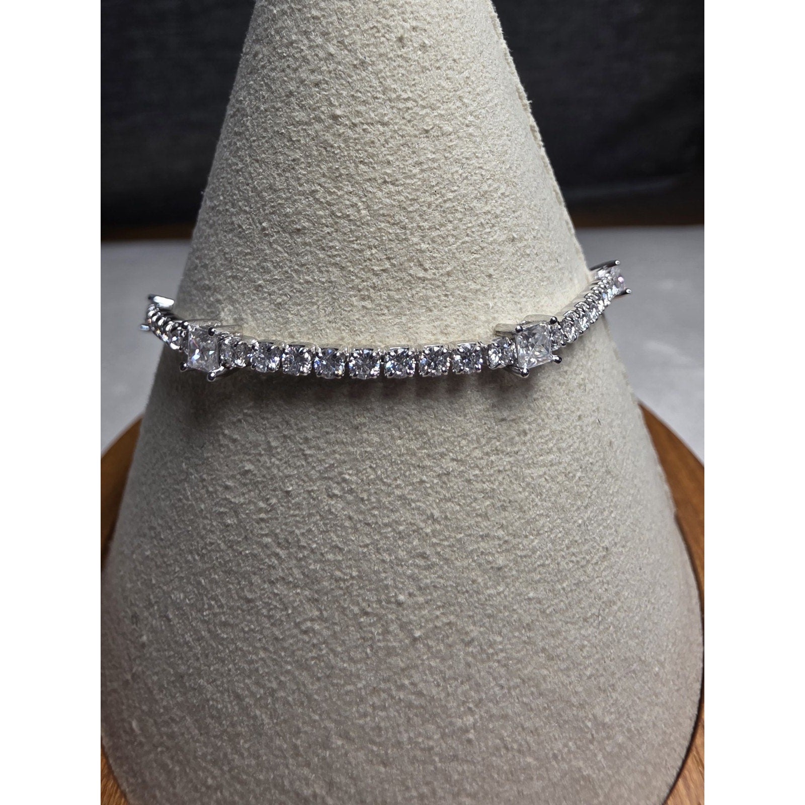 0.83CTW 3.6mm Moissanite Tennis Bracelet 7-8" Adjustable 925 Sterling Silver