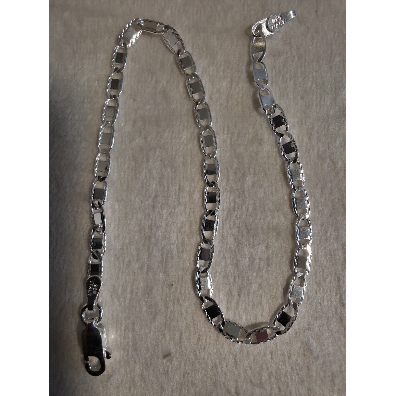 8" 3.0mm Mariner Bracelet Diamond Cut 925 Sterling Silver