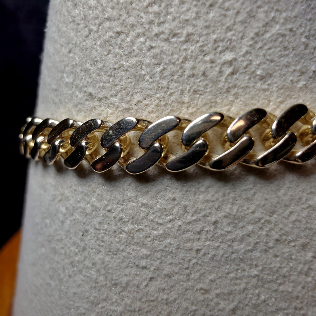 10K Solid Yellow Gold 5mm Monaco Cuban Link Chain Bracelet - 8"