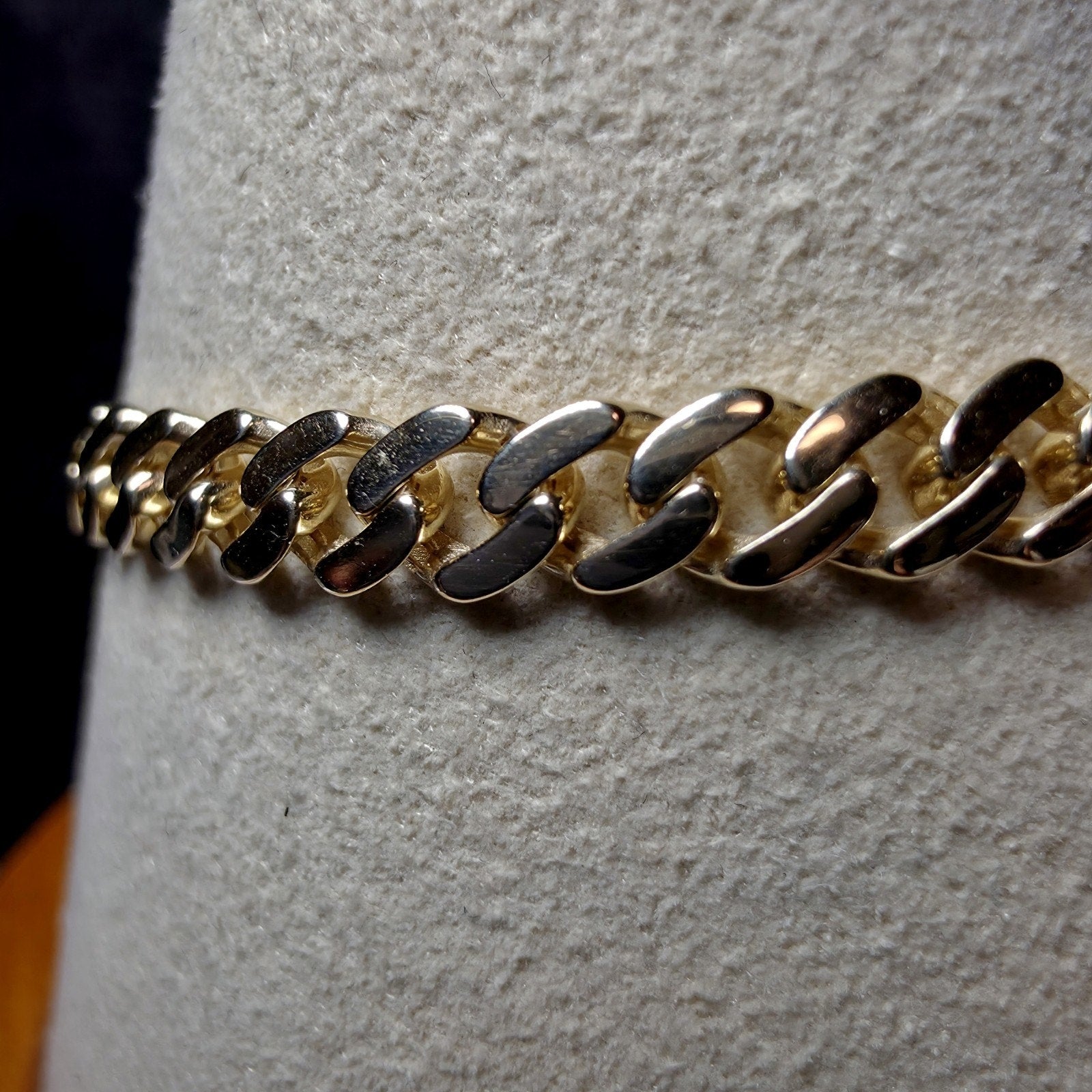 10K Solid Yellow Gold 5mm Monaco Cuban Link Chain Bracelet - 8"