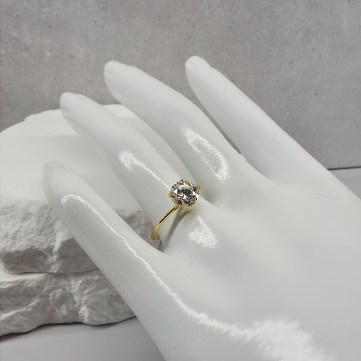 Size 8 1.2ct Moissanite Ring 14K Gold Plated 925 Sterling Silver VVS D Color
