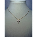 16+1" 0.25ctw VVS Moissanite Rose Gold Cross Necklace 925 Sterling Silver