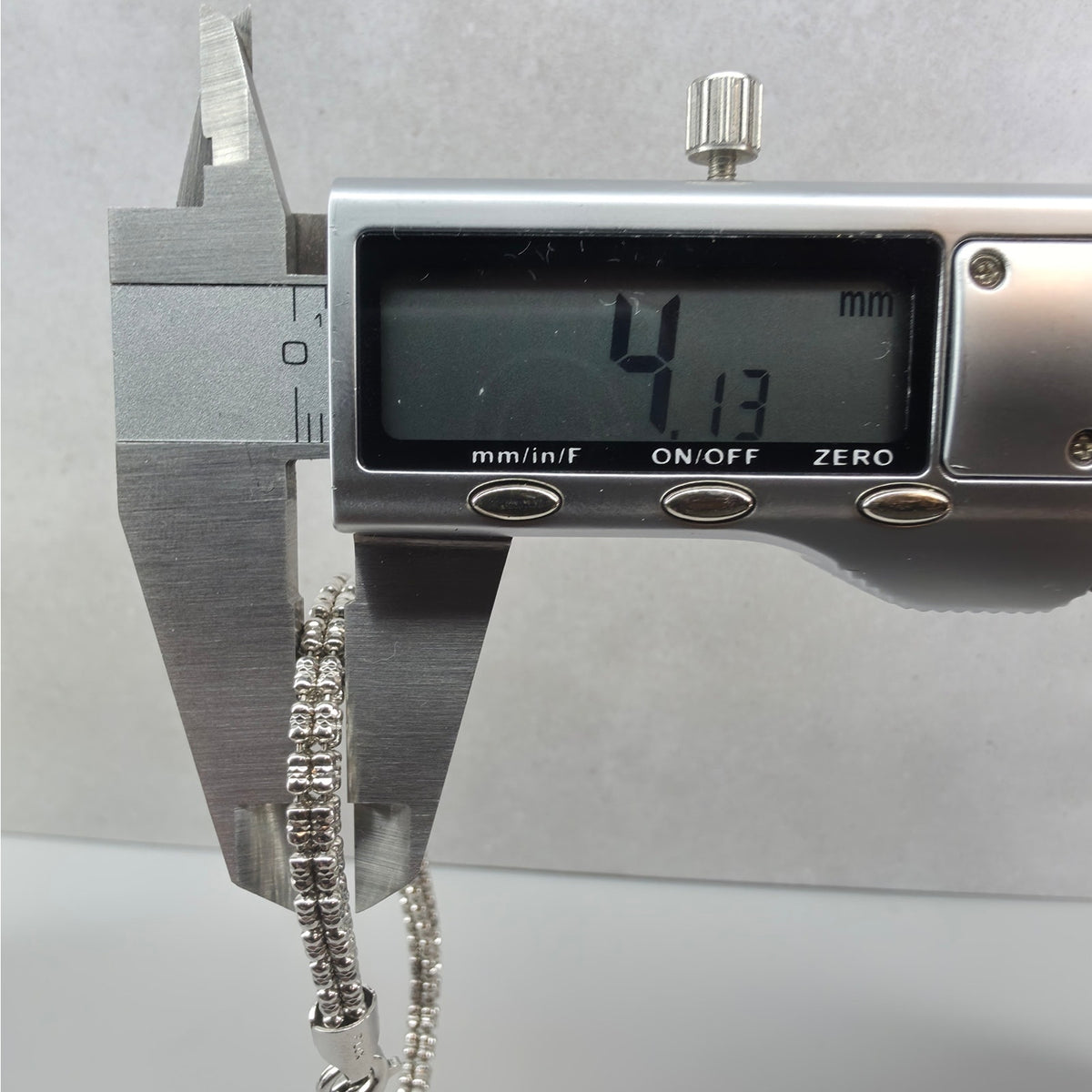 8" 4mm 4-Line Ice Barrel Bracelet - 925 Sterling Silver w/ Rhodium Finish 12.2g