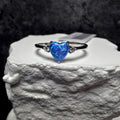 Blue Fire Opal & VVS1 D Moissanite Ring Size 8