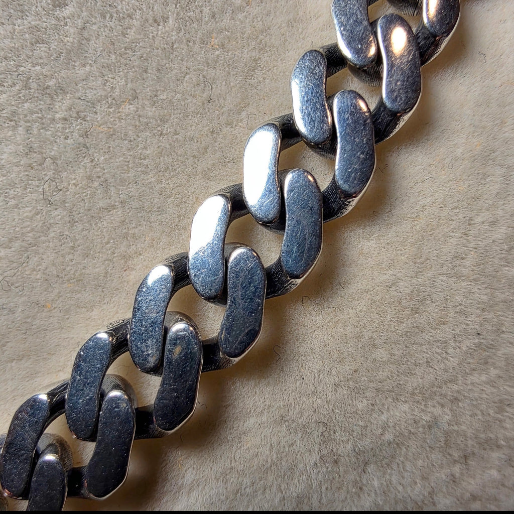 24" 7.4mm Monaco Cuban Chain – 925 Sterling Silver w/Rhodium & Box Clasp (52g)
