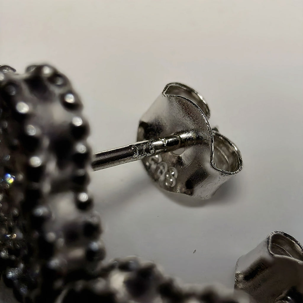 925 Sterling Silver 10mm CZ Four-Leaf Clover Stud Earrings w/Butterfly Back