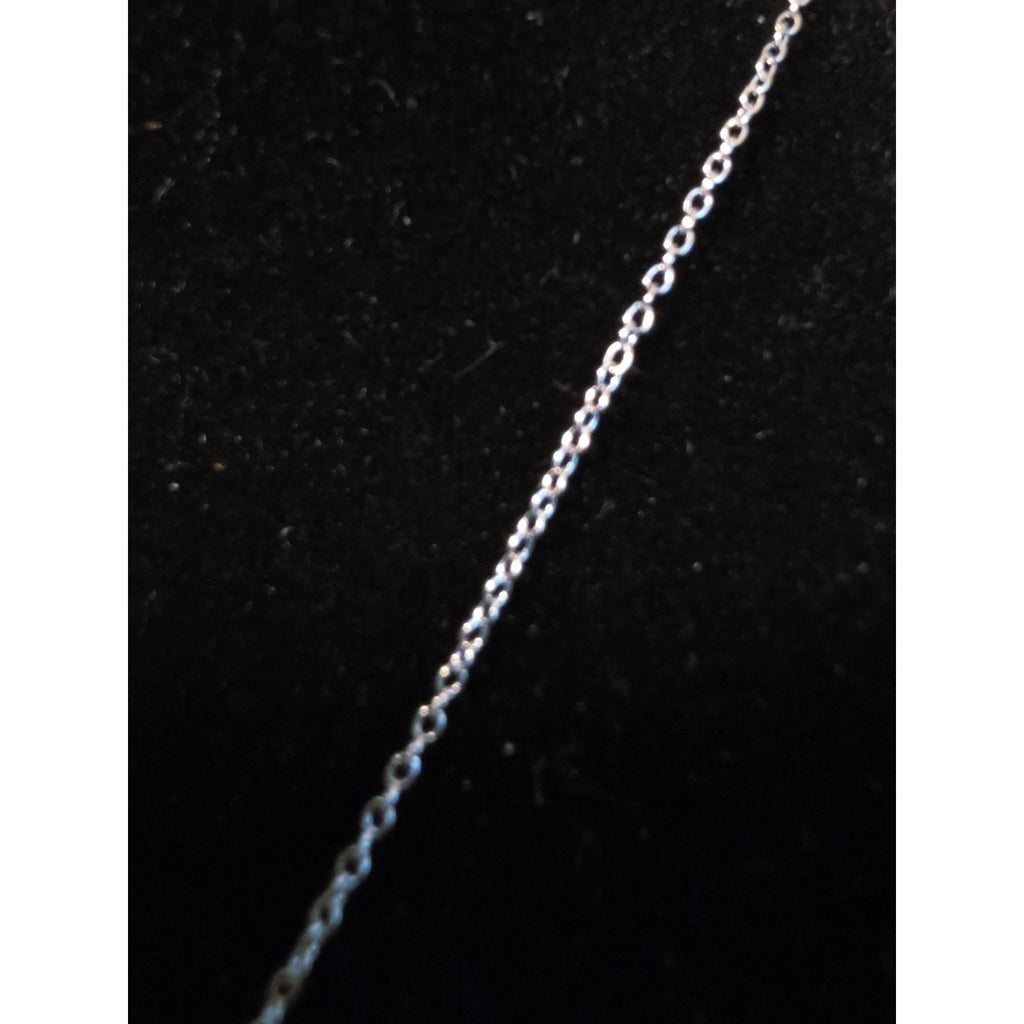 16-18" Natural Diamond 925 Sterling Silver Heart Charm Pendant Necklace