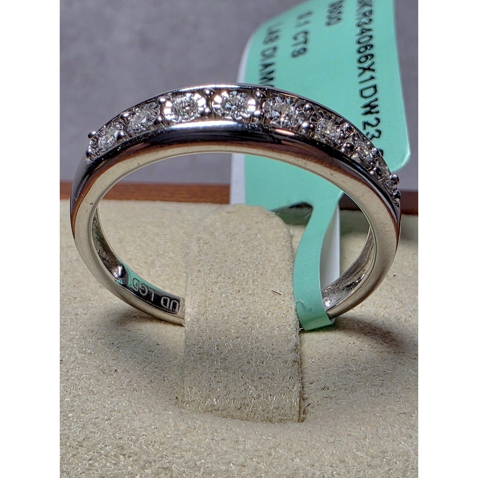 S7 0.10ctw Diamond Half Eternity Ring 925 Sterling Silver Lab Created
