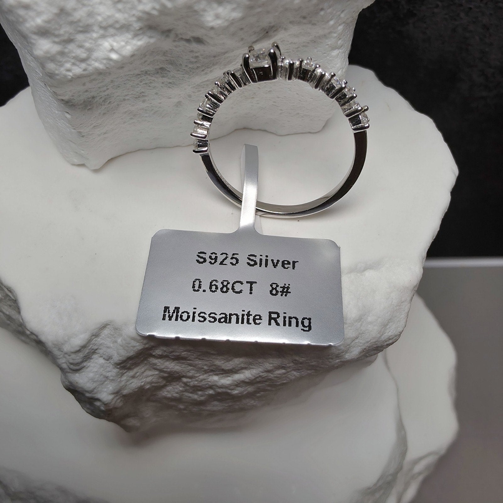 0.68 CTW Moissanite Contour Cluster Ring in 925 Sterling Silver | Size 8