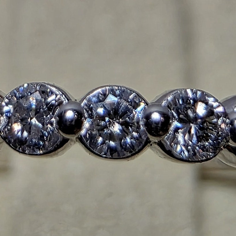 Size 7 Lab-Created Diamond 0.25ctw Half Eternity Band 925 Silver