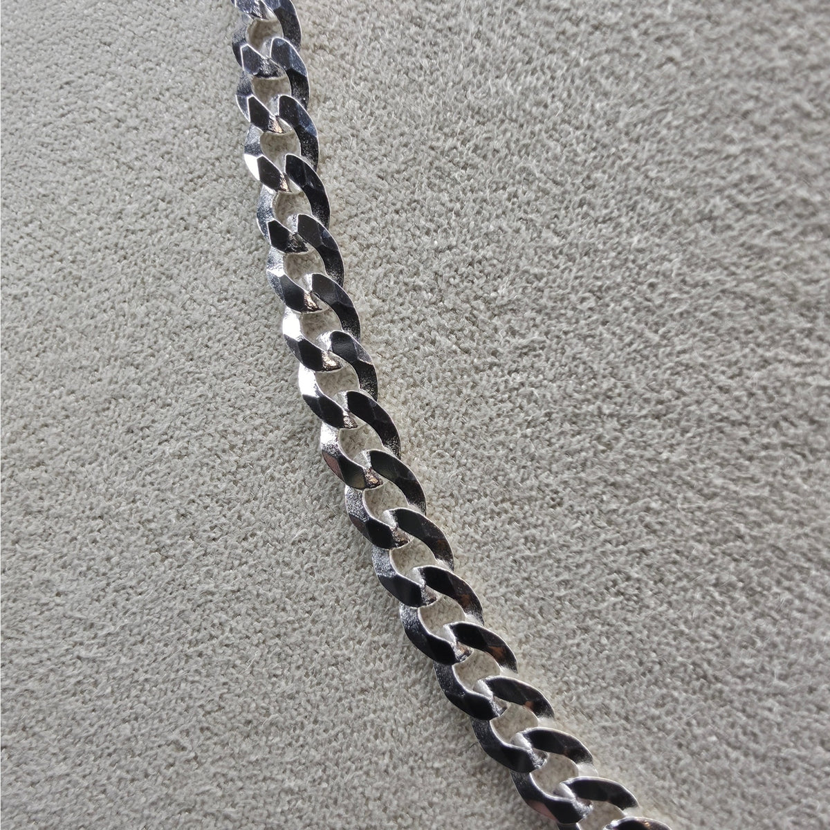 22" Flat Cuban Curb Chain 4.3mm 925 Sterling Silver 10g
