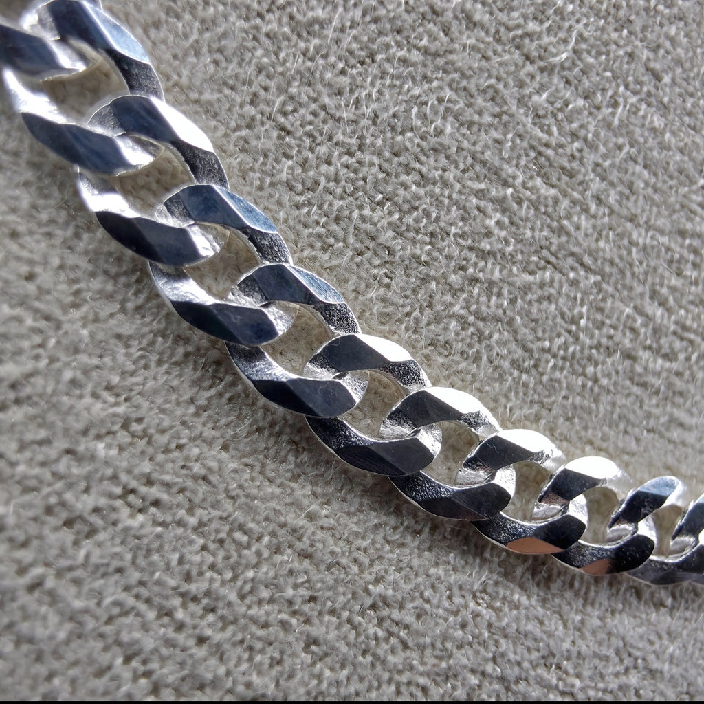 925 Sterling Silver 4mm Italian Flat Cuban Curb Chain 24" (11.10g)