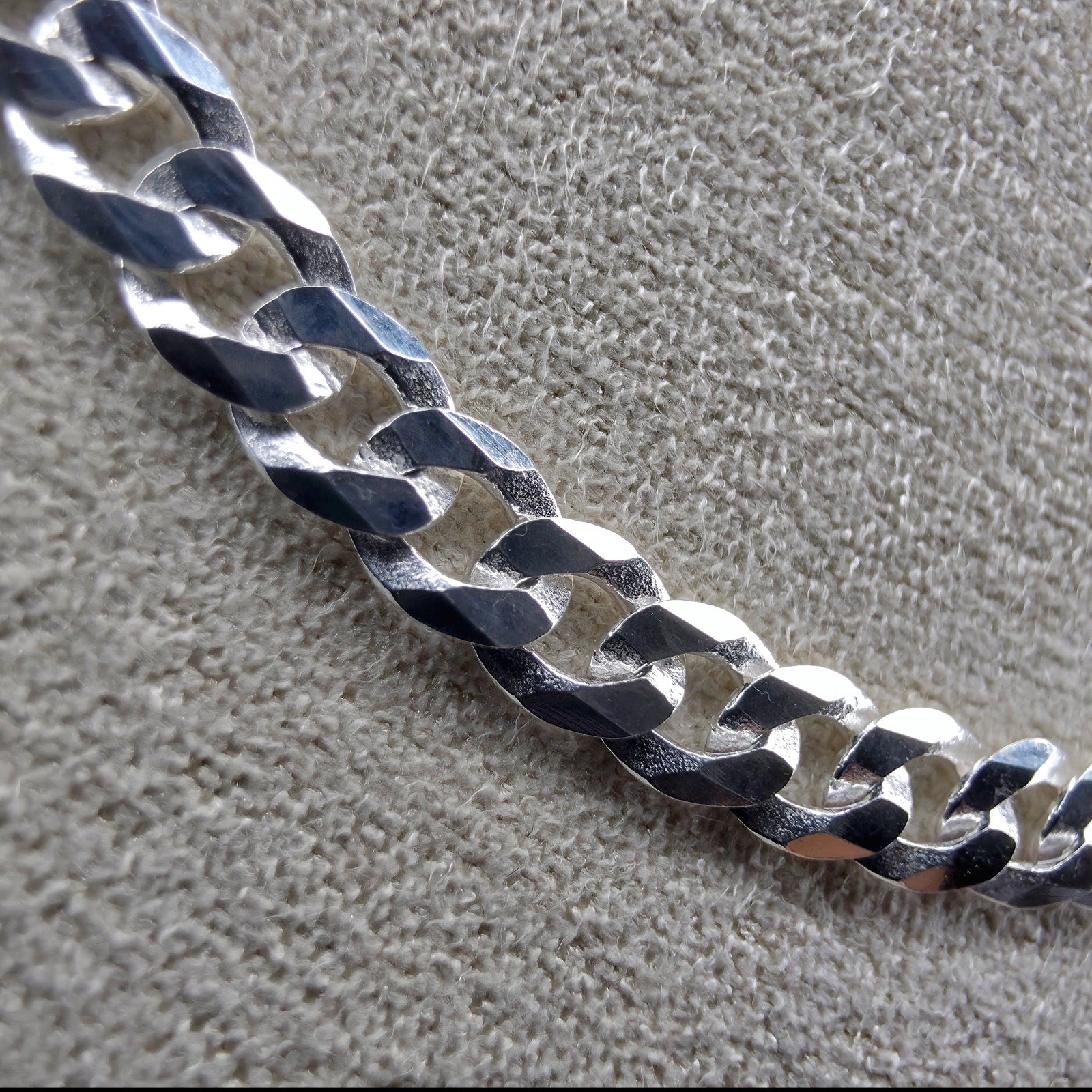 925 Sterling Silver 4mm Italian Flat Cuban Curb Chain 24" (11.10g)