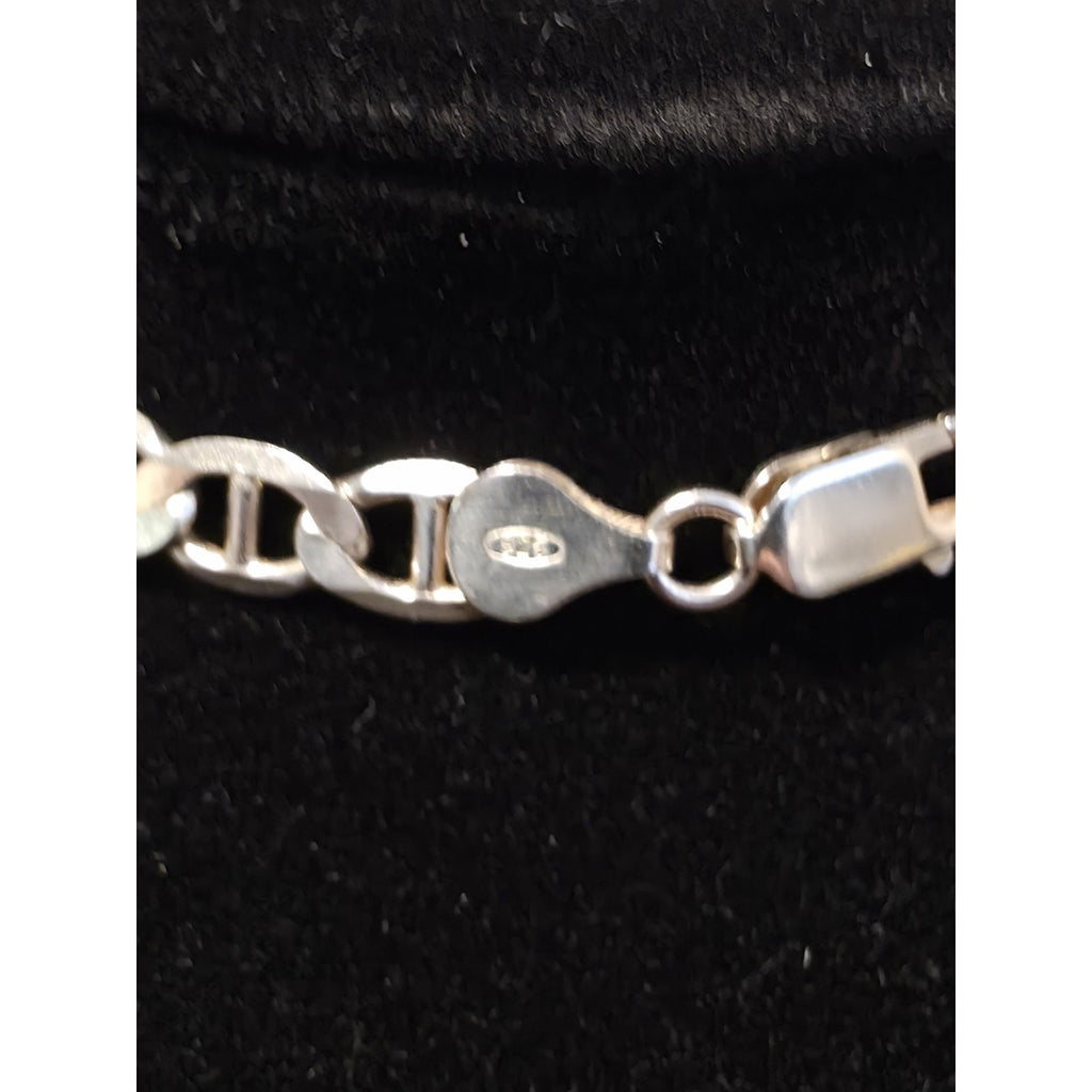 24" 6.3mm 925 Sterling Silver Flat Mariner Chain 25.90g