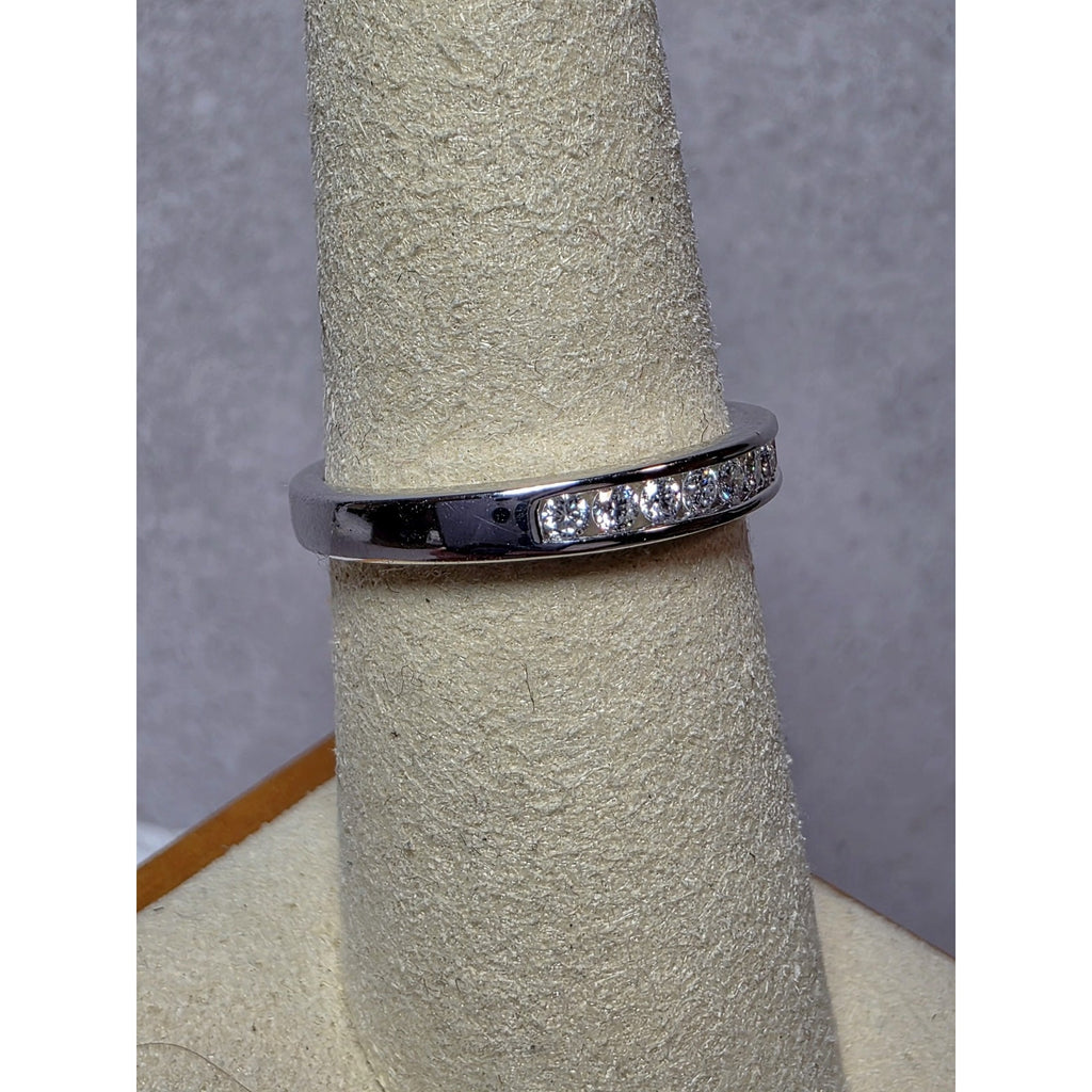S7 0.25ctw Diamond Half Eternity Ring 925 Sterling Silver Lab Created