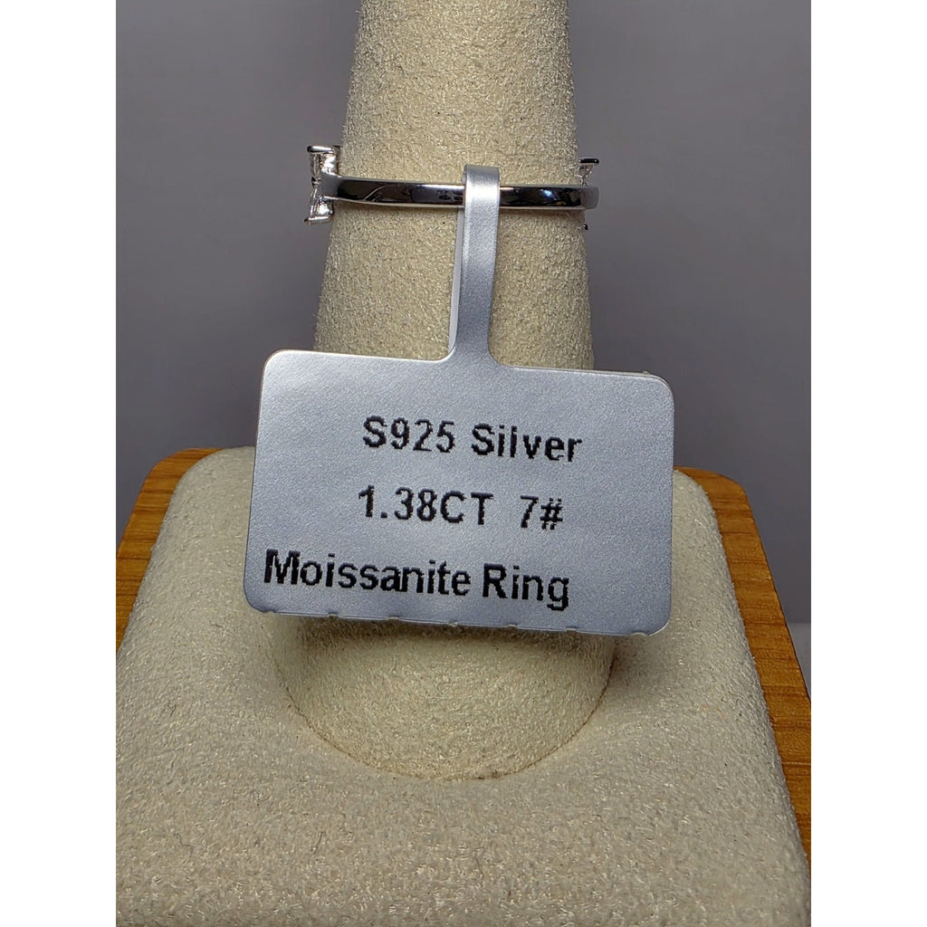 S7 1.38ctw Marquise Moissanite Ring 925 Sterling Silver w/Solid Back