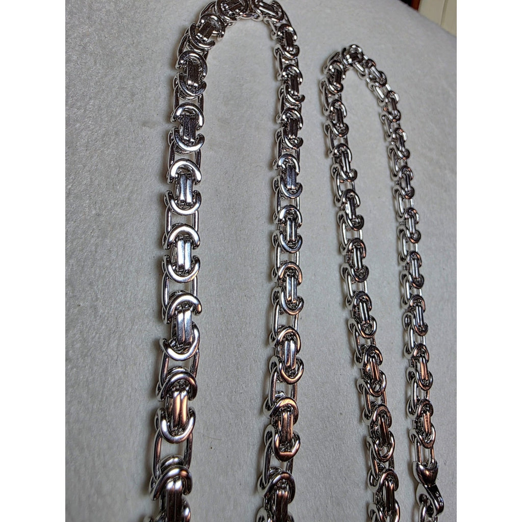 20" 6.1mm 42g Flat Byzantine Chain Solid 925 Sterling Silver