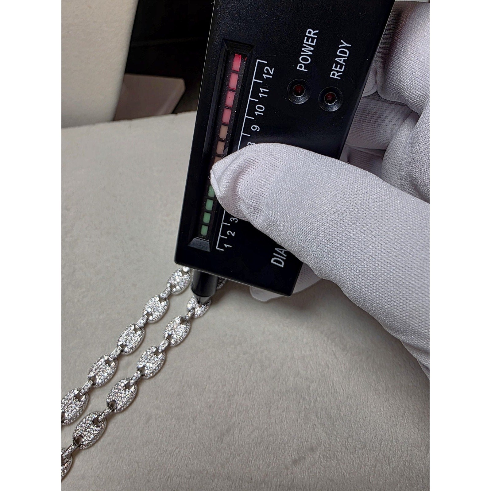 24" 8mm Moissanite Puffed Mariner Chain 52.49g 925 Sterling Silver