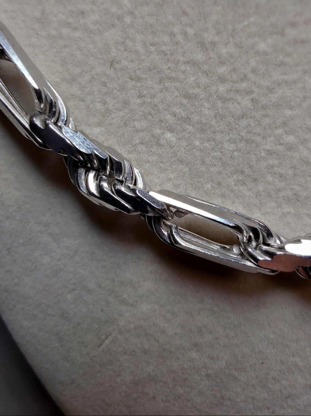 26" 6.6mm 76g FigaRope Milano Chain w/Rhodium Finish 925 Sterling Silver