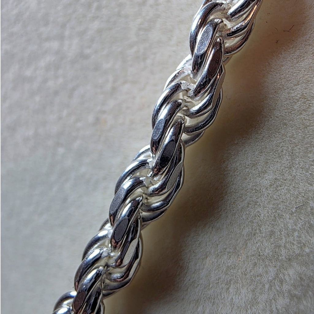 925 Sterling Silver Rope Chain | 26" Length, 5mm, 50g