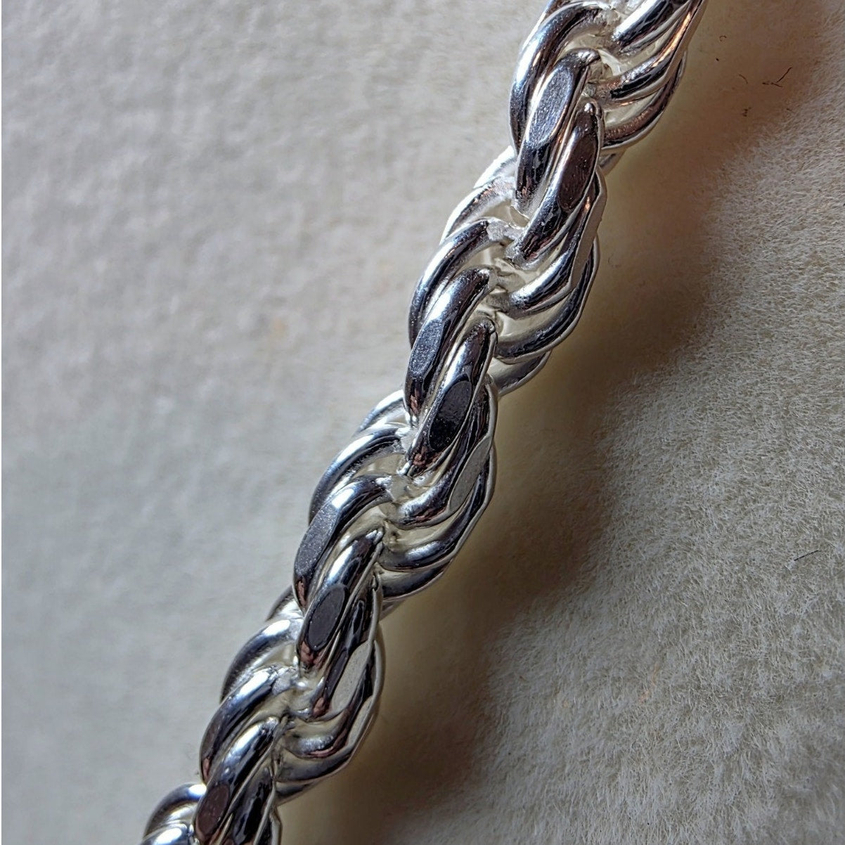 925 Sterling Silver Rope Chain | 26" Length, 5mm, 50g