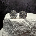 8mm 0.65ct Moissanite Cluster Earrings w/Screw Backs 925 Sterling Silver
