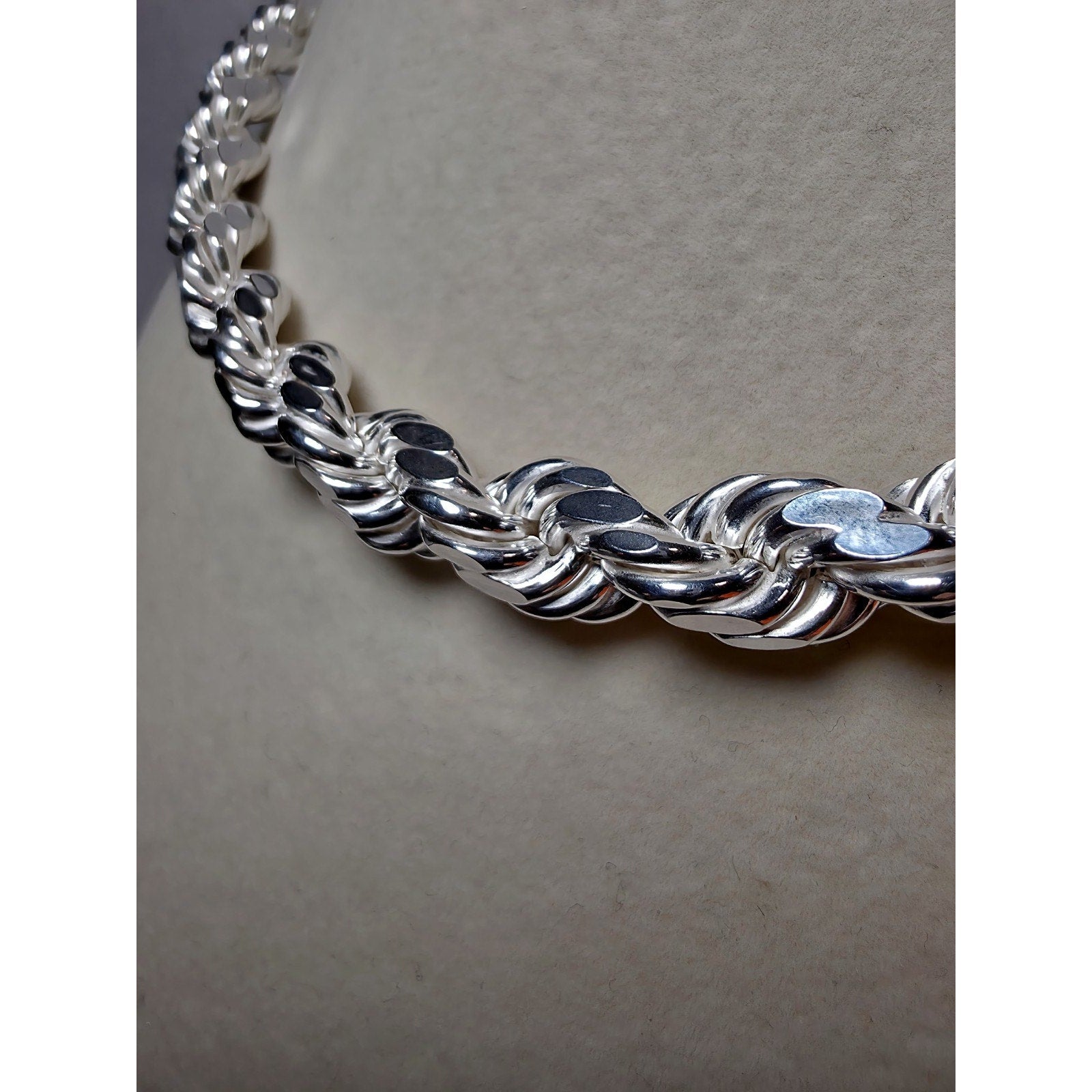 24" 10.1mm 91g Diamond Cut Rope Chain Solid 925 Sterling Silver w/Velvet Box