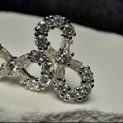 0.50 CTW Moissanite Infinity Stud Earrings in 925 Sterling Silver