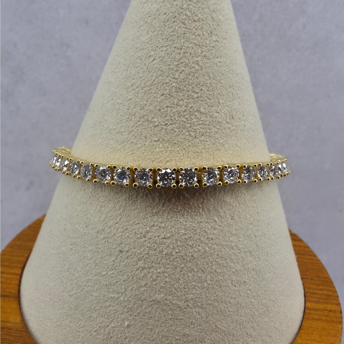 6.5" 3.5mm Moissanite Tennis Bracelet Gold Plated 925 Silver - GRA Certified