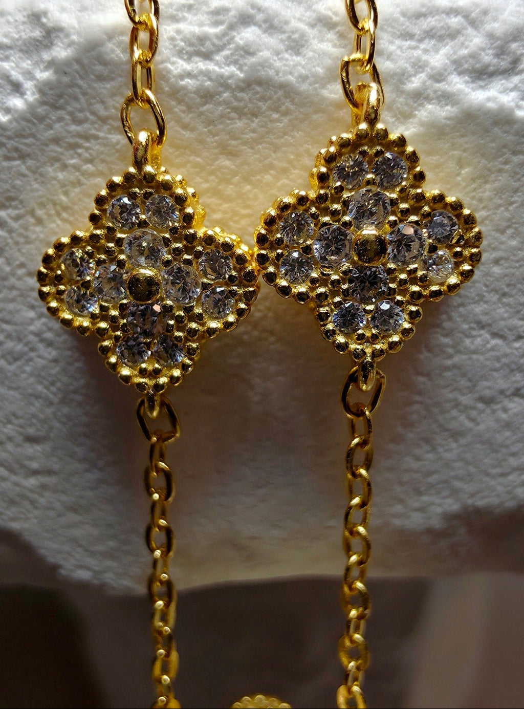 7+1" Gold Cluster 5-Clover Bracelet Adjustable