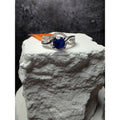 S7 1.33ct Round Natural Sapphire & Moissanite Ring w/GGL Certificate
