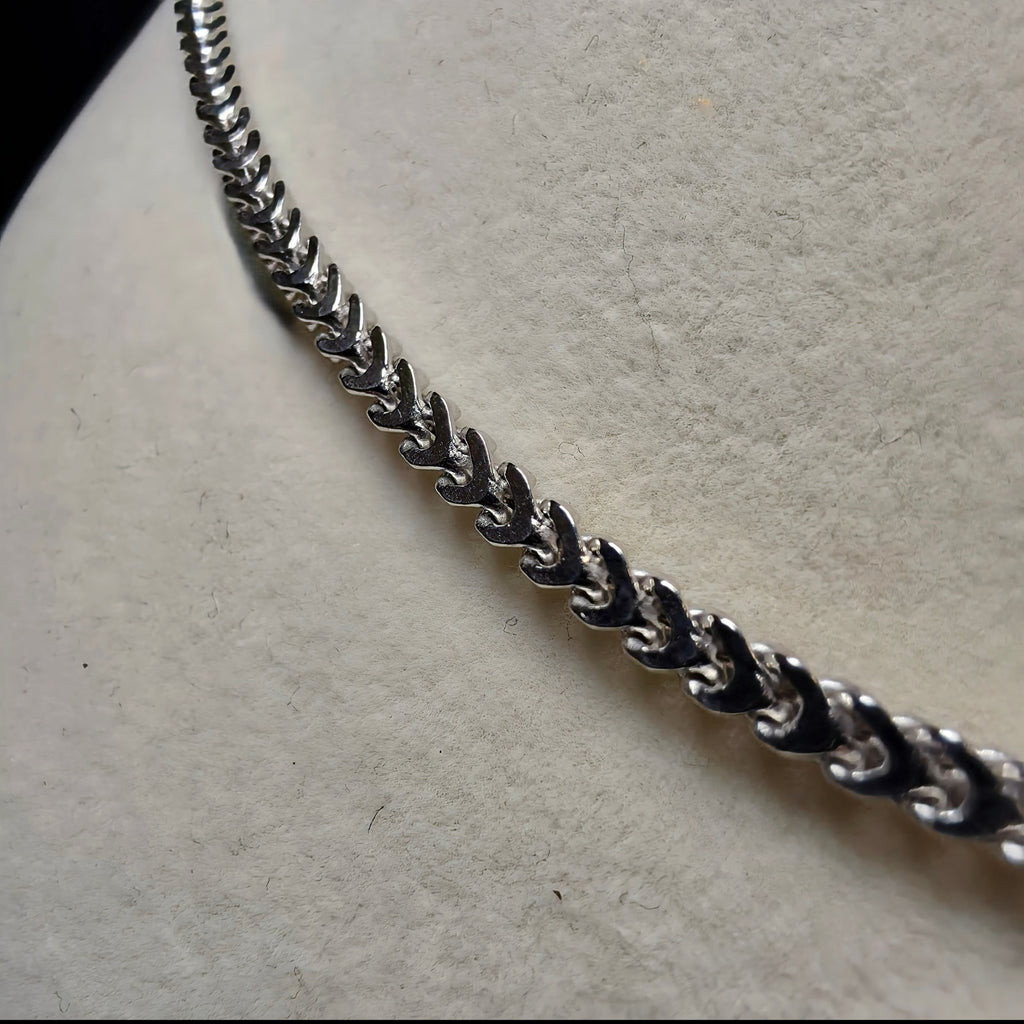 2.6mm Franco Chain in Solid 925 Sterling Silver w/Rhodium  – 24 Inch (8.87g)