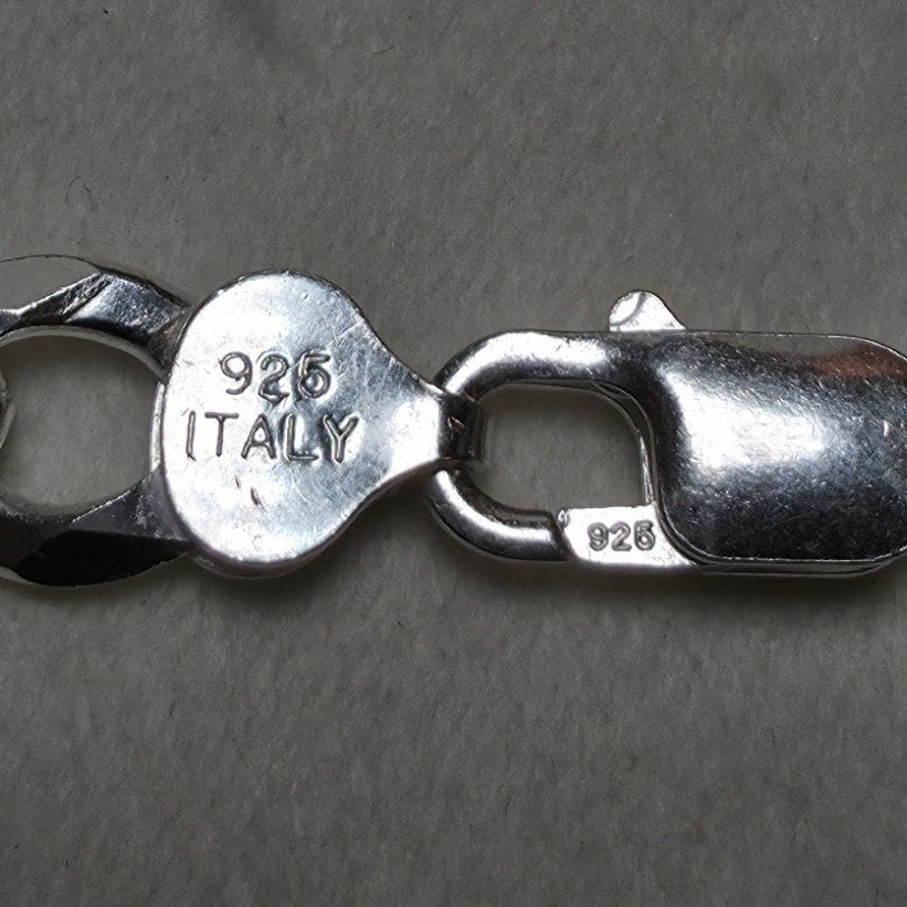 24" Cuban Curb Link Chain 8.8mm 51g Solid 925 Sterling Silver Italy
