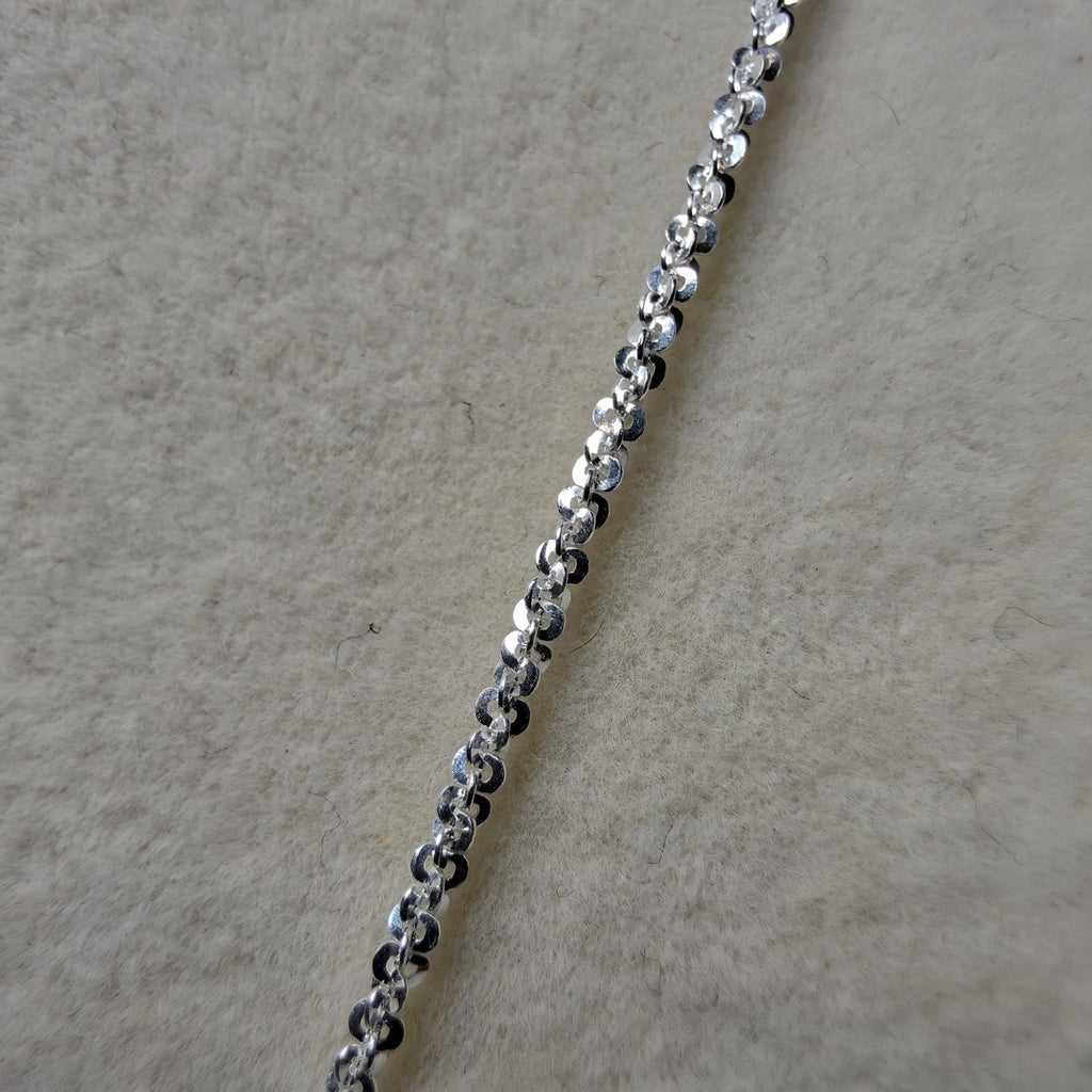0.24CTW Moissanite & MOP Clover Pendant 18" Twisted Rock Necklace Silver