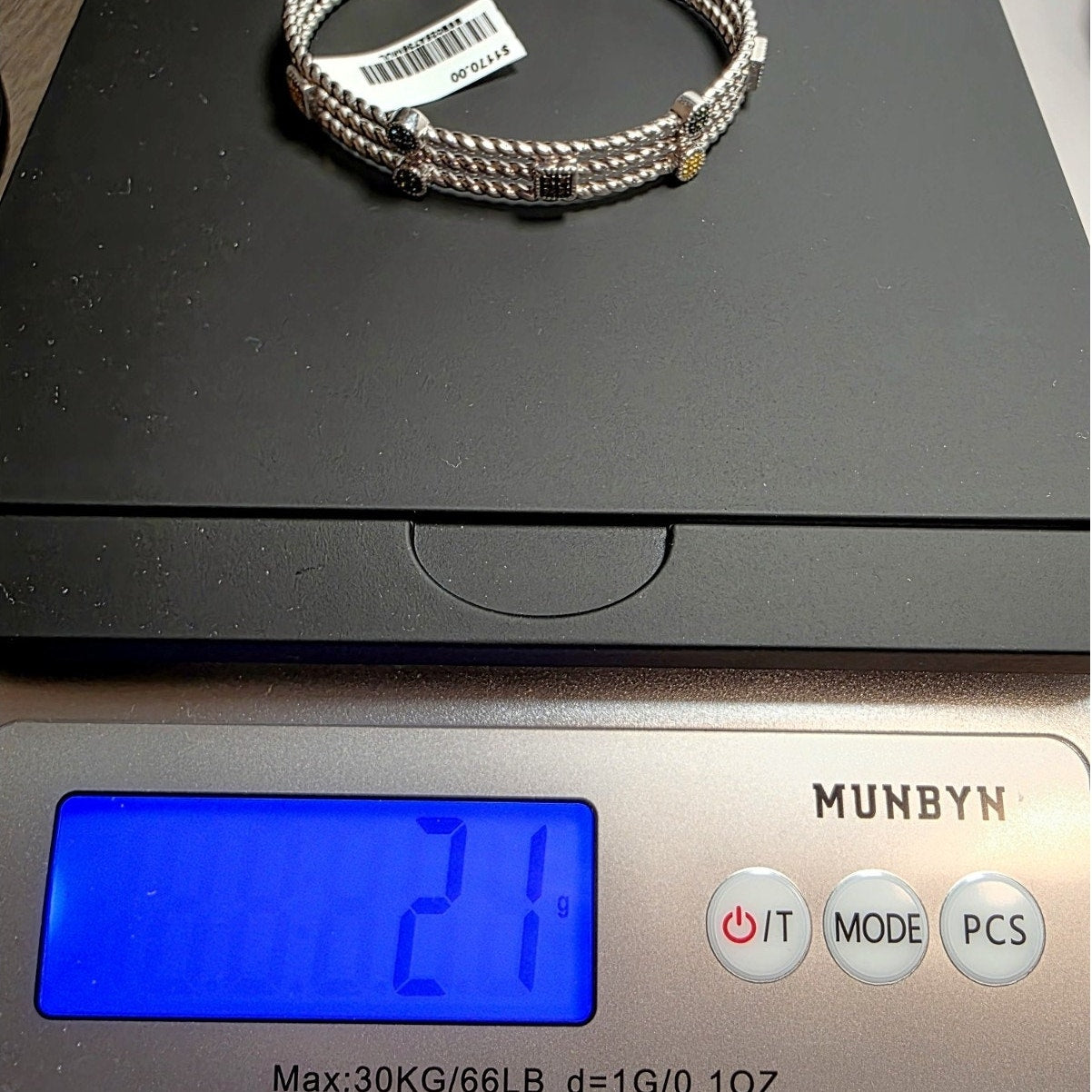 0.25ctw Multicolor Natural Diamond Adjustable Bangle in Solid 925 Silver (22g)