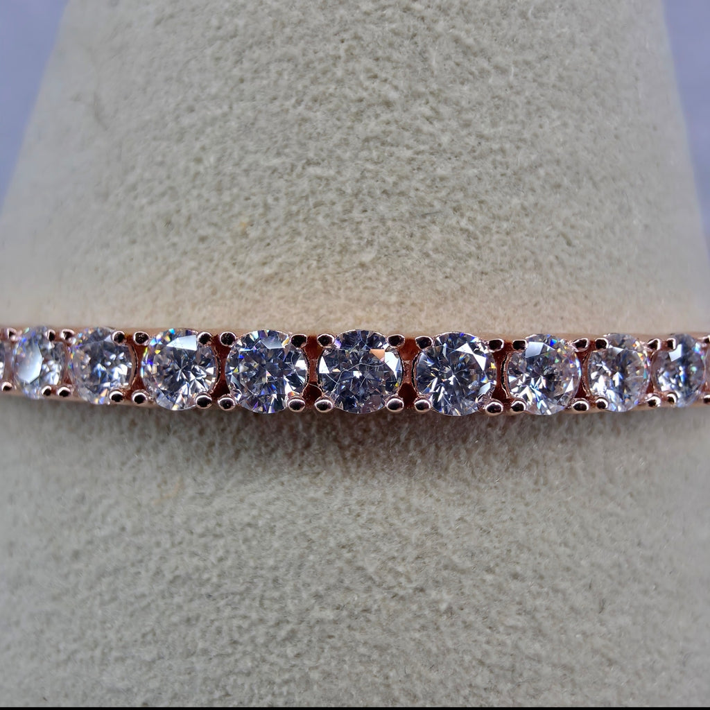 7.5" 3mm 11.2CTW VVSD Moissanite Tennis Bracelet - Rose Gold over 925 Silver