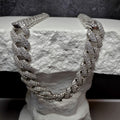 22" 10.4mm VVS D Moissanite Monaco Cuban Chain 18.86 CTTW 96g Solid 925 Silver
