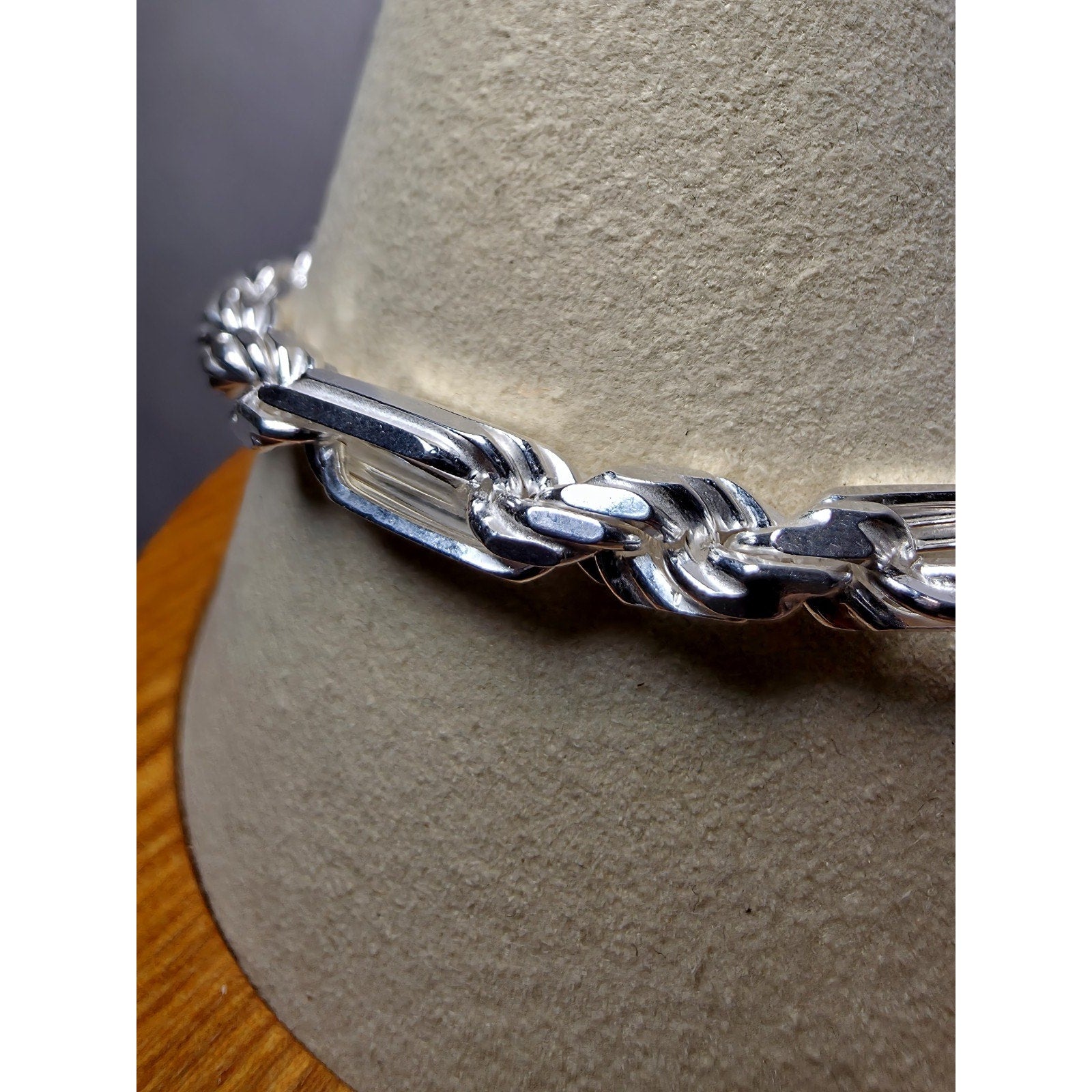 8" 5.6mm 18g Figarope Milano Bracelet Solid 925 Sterling Silver Stamped
