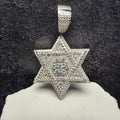 Moissanite Star of David Iced Out Pendant – 2" 3D Layered, 10mm Bail (10.83g)