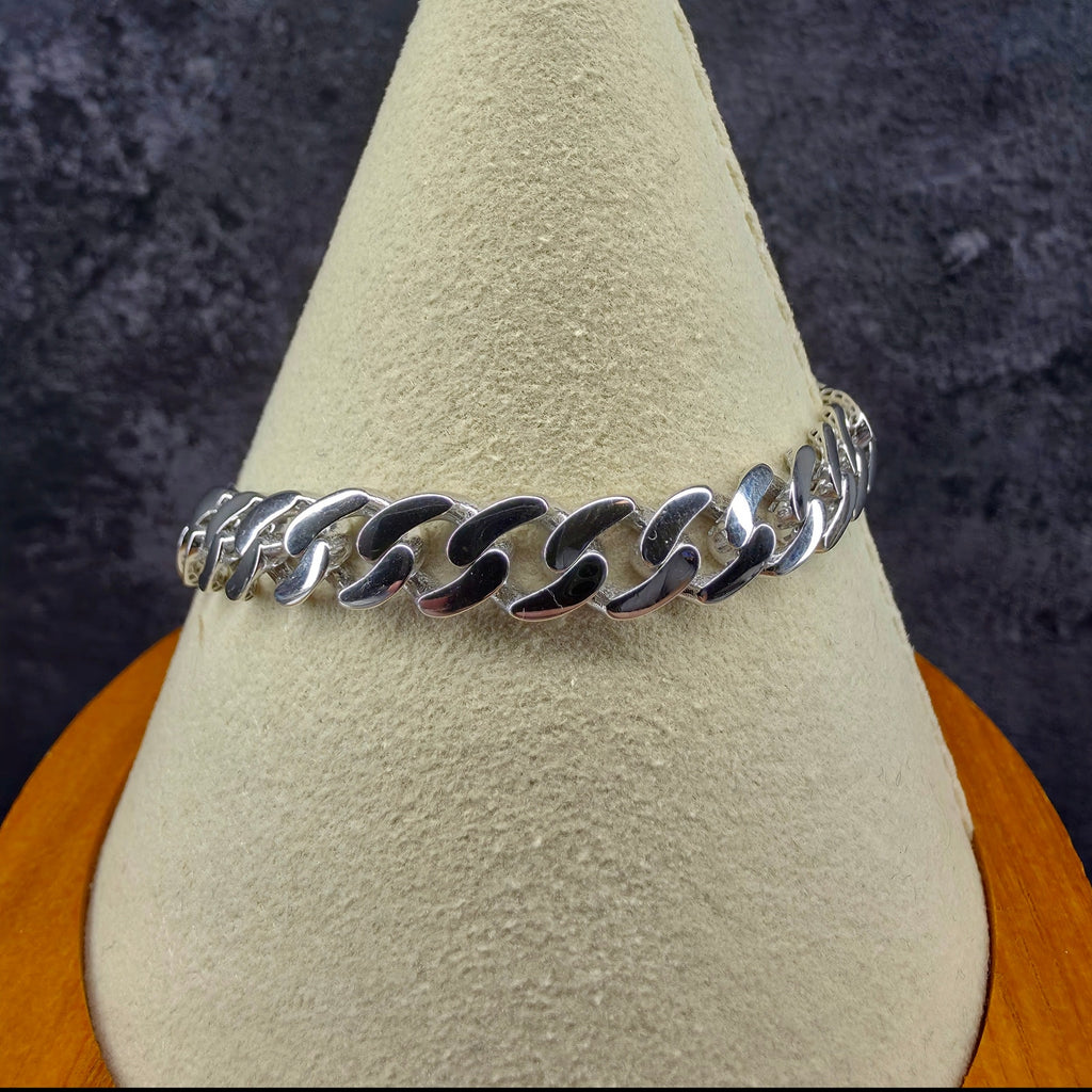 7" Hollow Monaco Cuban Bracelet – 6.8mm 925 Sterling Silver w/Rhodium Plating